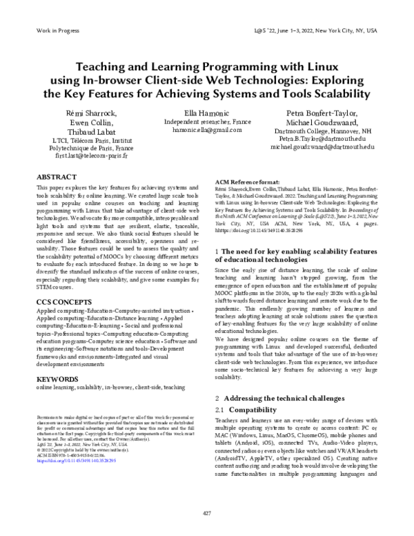 (PDF) Teaching and Learning Programming with Linux using In-Browser ...