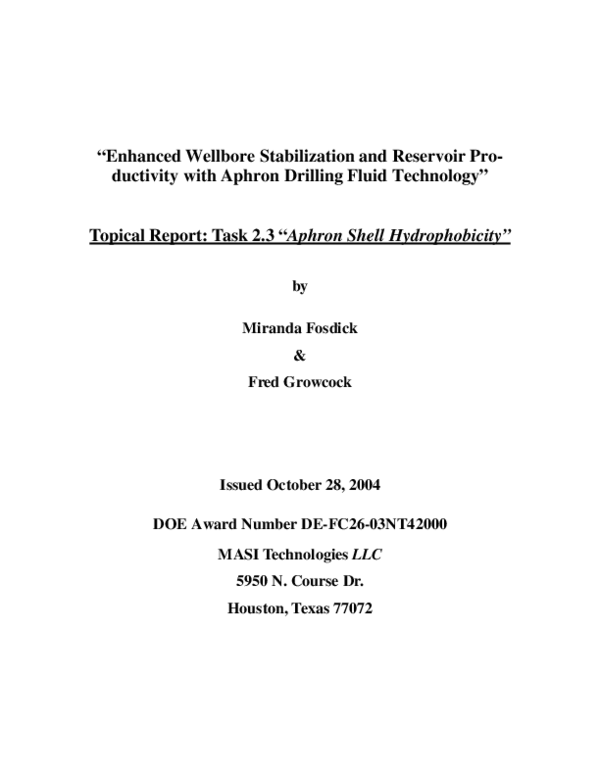 (PDF) Topical Report: Task 2.3 