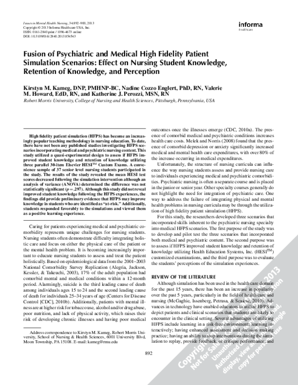 (PDF) Fusion of Psychiatric and Medical High Fidelity Patient ...