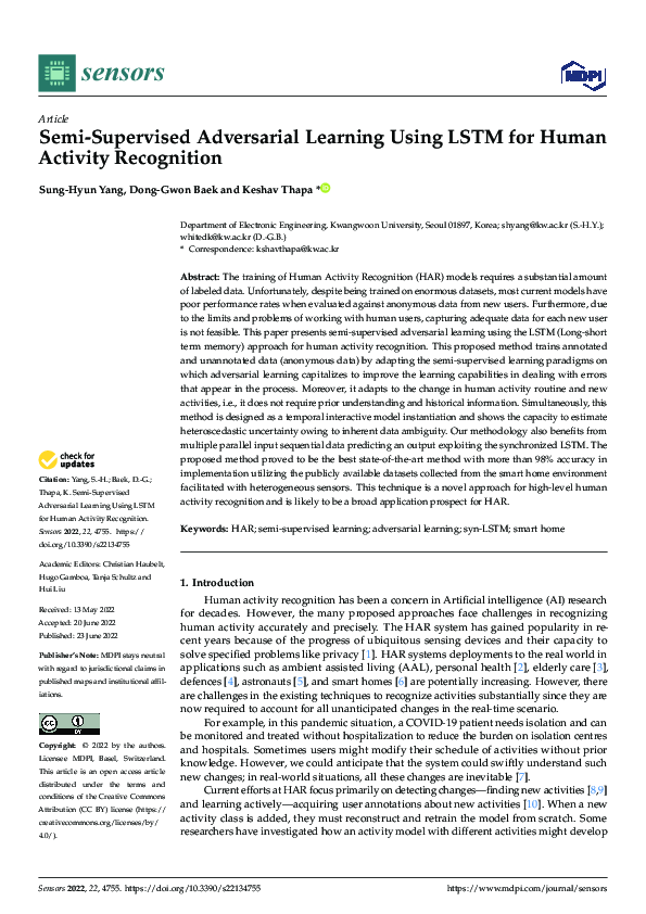(PDF) Semi-Supervised Adversarial Learning Using LSTM for Human ...