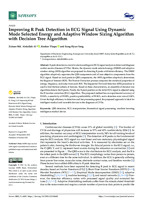 (PDF) Improving R Peak Detection in ECG Signal Using Dynamic Mode ...