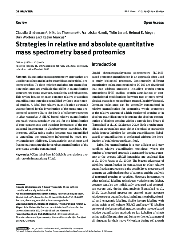 (PDF) Strategies in relative and absolute quantitative mass ...