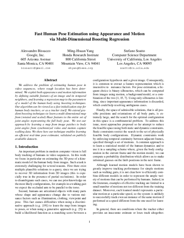 (PDF) Fast Human Pose Estimation using Appearance and Motion via Multi ...