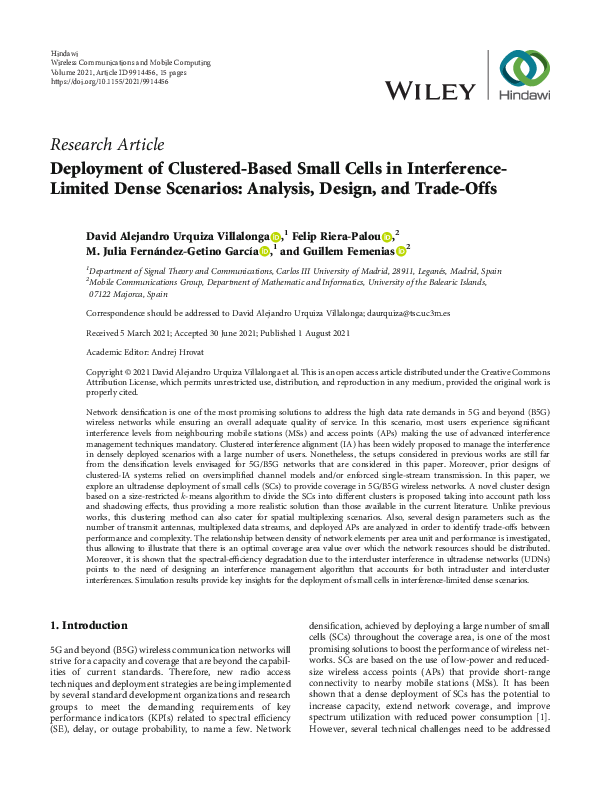 (PDF) Deployment of Clustered-Based Small Cells in Interference-Limited ...