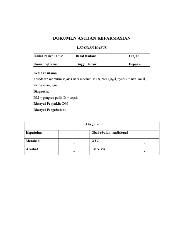 (DOC) DOKUMEN ASUHAN KEFARMASIAN LAPORAN KASUS
