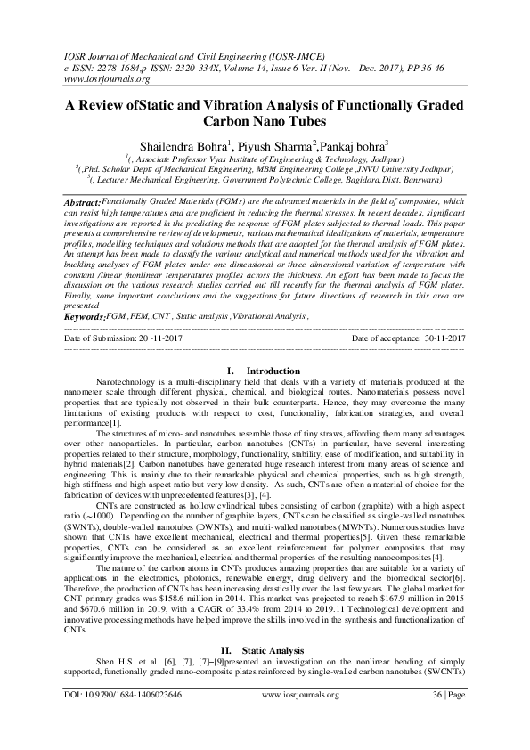 (PDF) A Review ofStatic and Vibration Analysis of Functionally Graded ...
