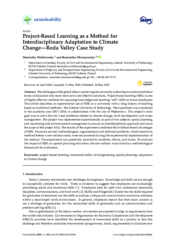 (PDF) Project-Based Learning as a Method for Interdisciplinary ...