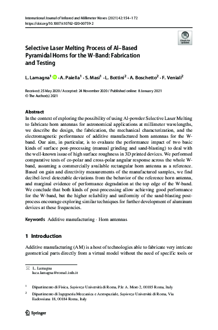 (PDF) Selective Laser Melting Process of Al–Based Pyramidal Horns for ...