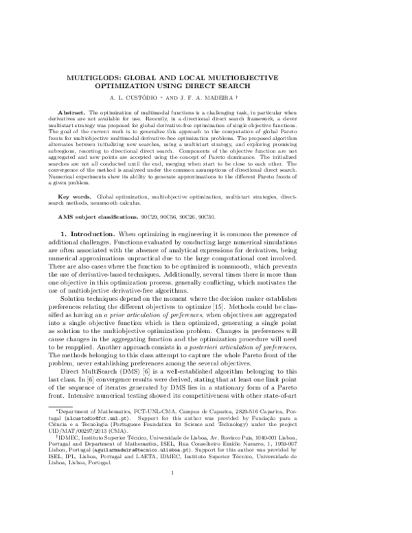 (PDF) MultiGLODS: global and local multiobjective optimization using ...