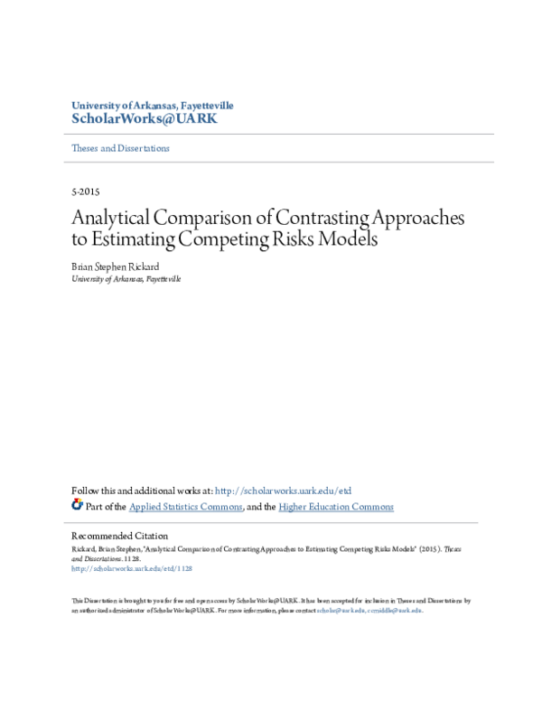 (PDF) Analytical Comparison of Contrasting Approaches to Estimating ...