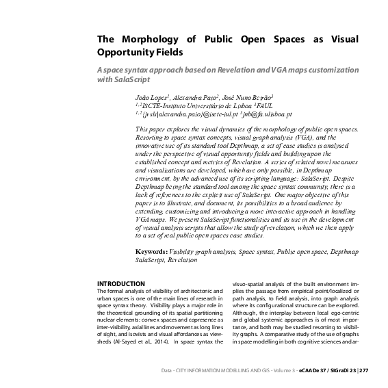 (PDF) The Morphology of Public Open Spaces as Visual Opportunity Fields ...