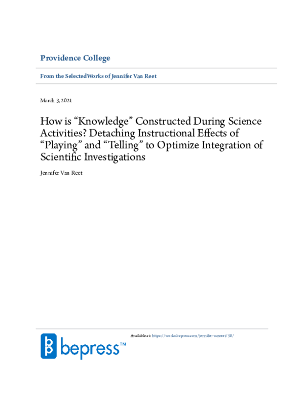 (PDF) How is “Knowledge” Constructed During Science Activities ...