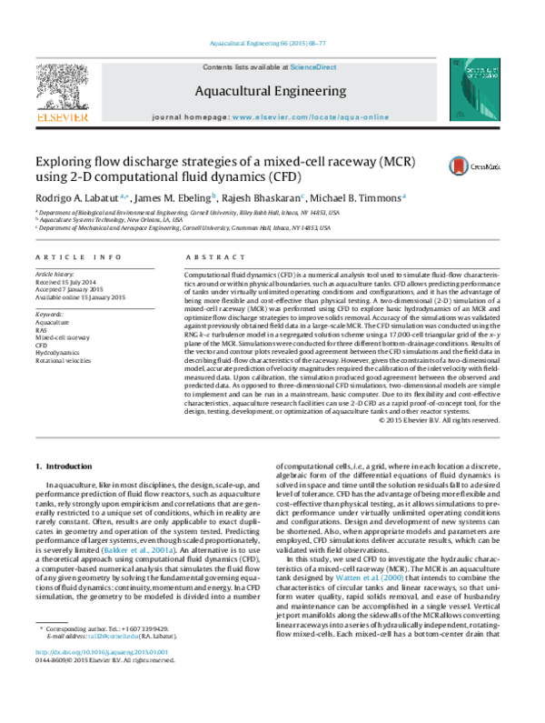 (PDF) Exploring flow discharge strategies of a mixed-cell raceway (MCR ...