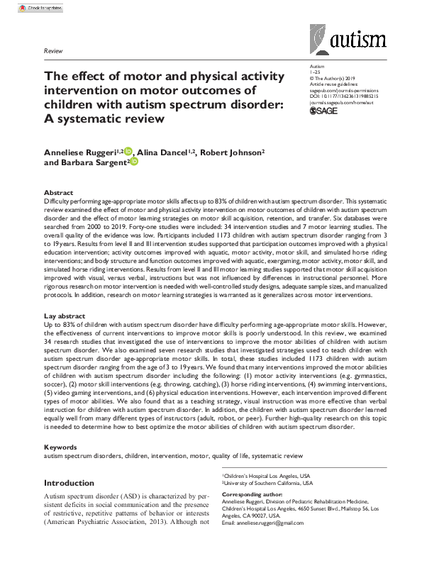 (PDF) The effect of motor and physical activity intervention on motor ...