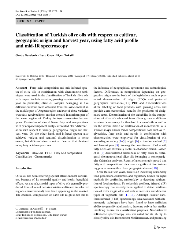 (PDF) Classification of Turkish olive oils with respect to cultivar ...