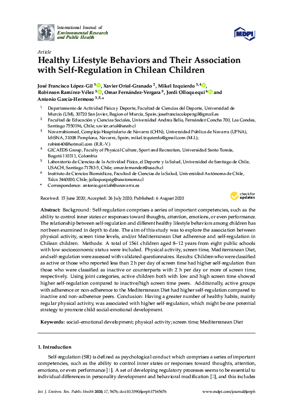 (PDF) Healthy Lifestyle Behaviors and Their Association with Self ...
