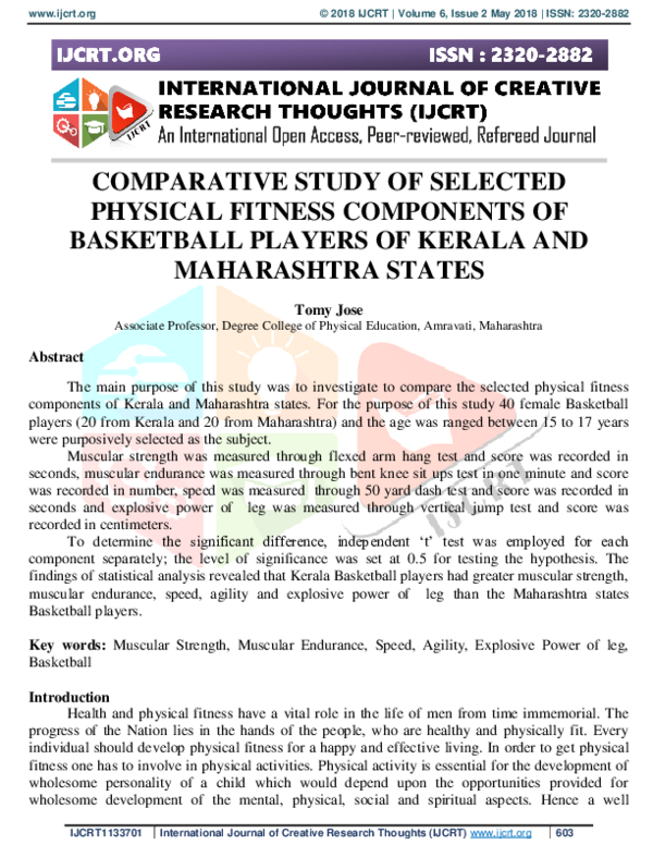 (PDF) Comparative Study of Selected Physical Fitness Components of ...