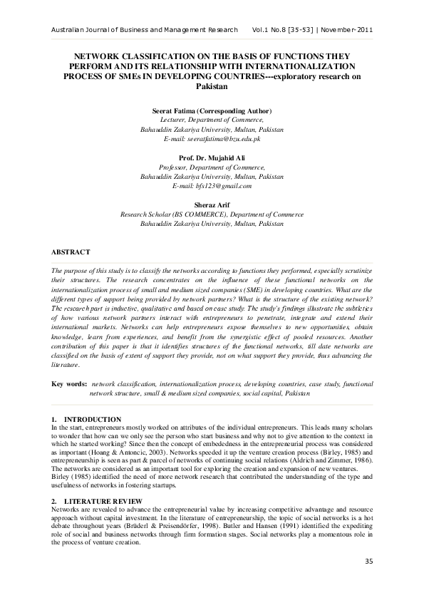 (PDF) NETWORK CLASSIFICATION ON THE BASIS OF FUNCTIONS THEY PERFORM AND ...