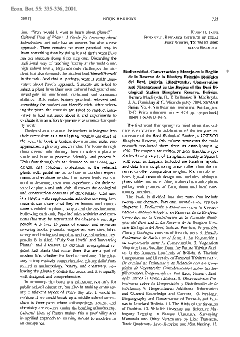 (PDF) Biodiversidad, Conservación y Manejo en la Región de la Reserva