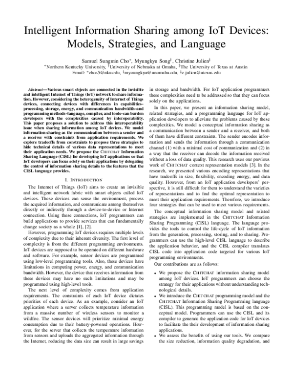 (PDF) Intelligent Information Sharing Among IoT Devices: Models ...