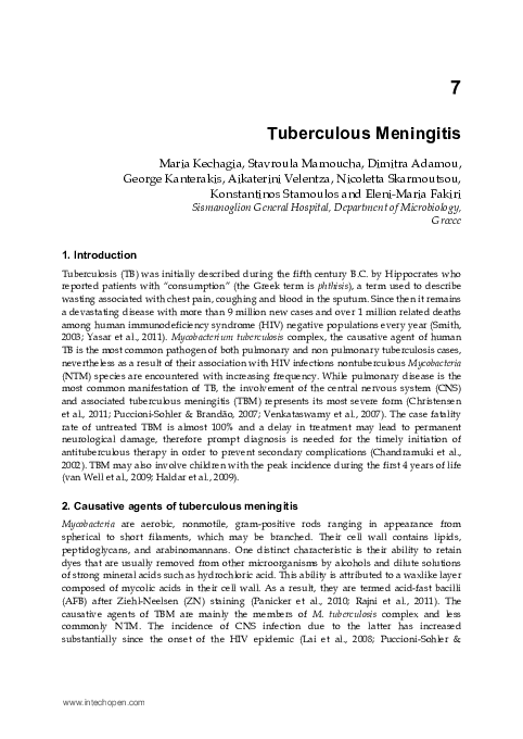 (PDF) TUBERCULOUS meningitis