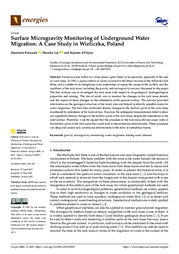 (PDF) Surface Microgravity Monitoring of Underground Water Migration: A ...