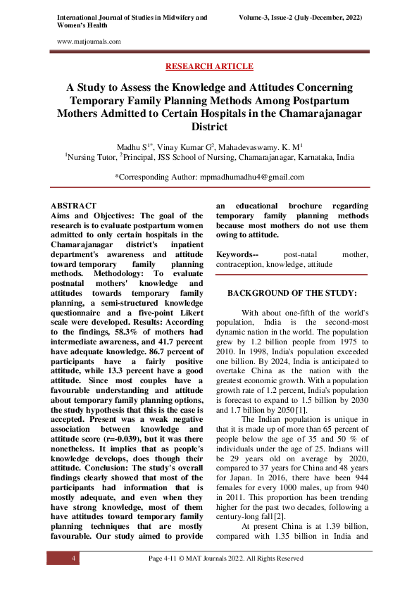 (PDF) A Study to Assess the Knowledge and Attitudes Concerning ...