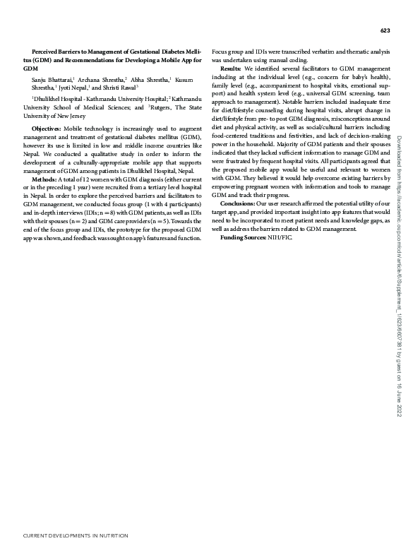 (PDF) Perceived Barriers to Management of Gestational Diabetes Mellitus ...