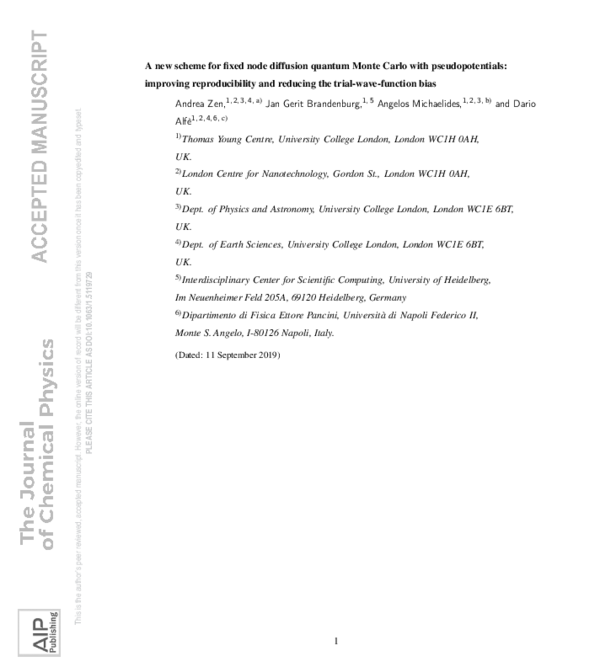(PDF) A new scheme for fixed node diffusion quantum Monte Carlo with ...