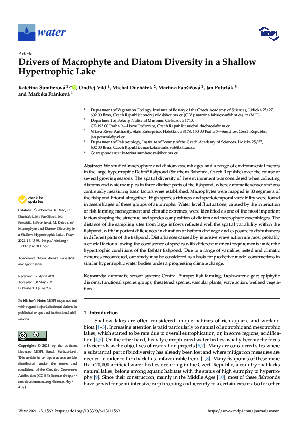 (PDF) Drivers of Macrophyte and Diatom Diversity in a Shallow ...