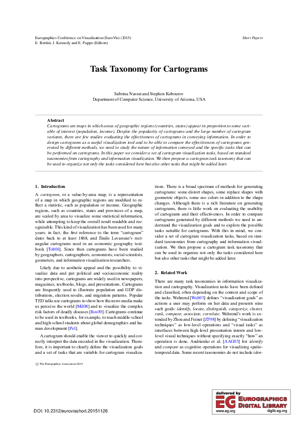 (PDF) Task Taxonomy for Cartograms
