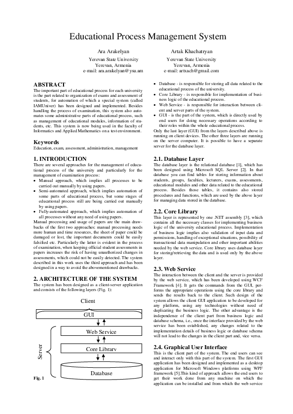 (PDF) Educational Process Management System