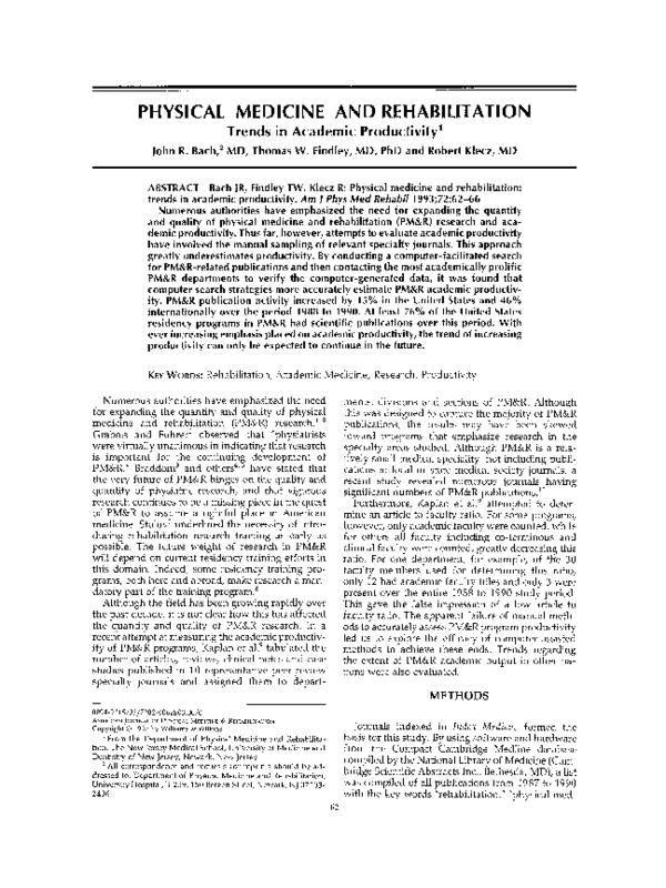 (PDF) Physical Medicine and Rehabilitation