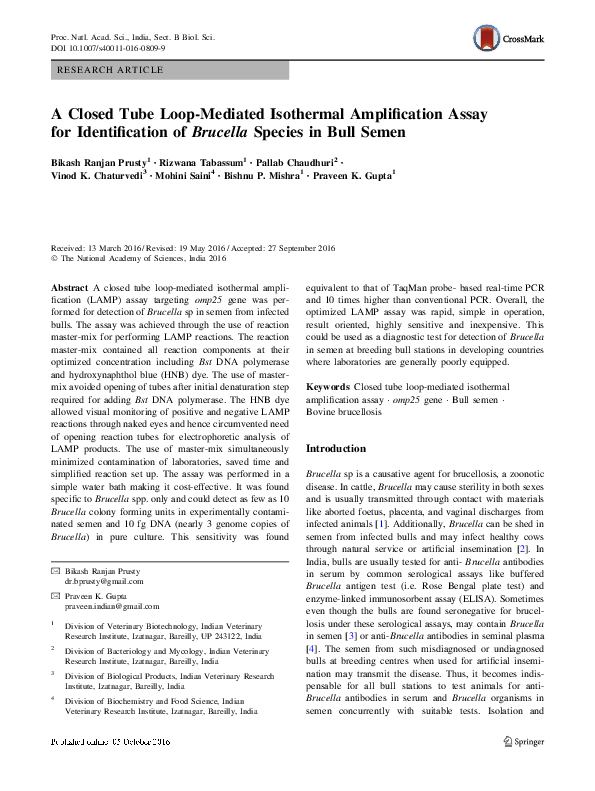 (PDF) A Closed Tube Loop-Mediated Isothermal Amplification Assay for ...