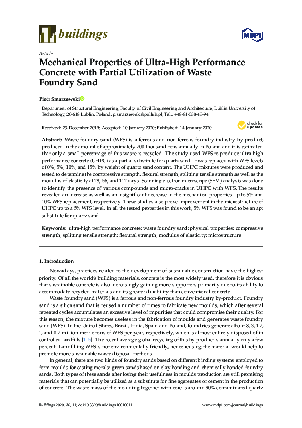 (PDF) Mechanical Properties of Ultra High Performance Concrete Produced ...