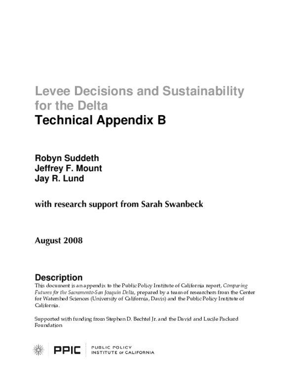 (PDF) Levee Decisions and Sustainability for the Delta Technical Appendix B