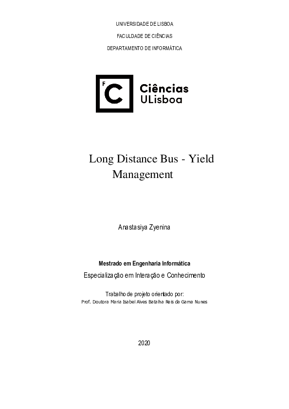 (PDF) Long Distance Bus - Yield Management