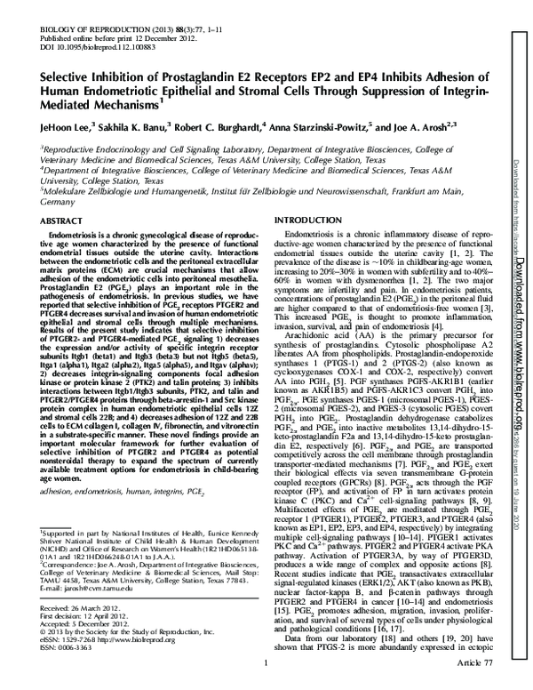 (PDF) Selective Inhibition of Prostaglandin E2 Receptors EP2 and EP4 ...