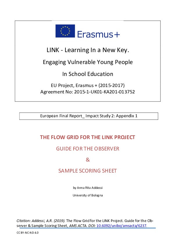 (PDF) The Flow Grid for LINK Project. Guide for the Observer & Sample ...