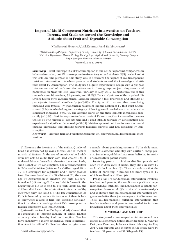 (PDF) Impact of Multi-Component Nutrition Intervention on Teachers ...