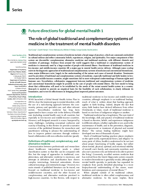 (PDF) The role of global traditional and complementary systems of ...