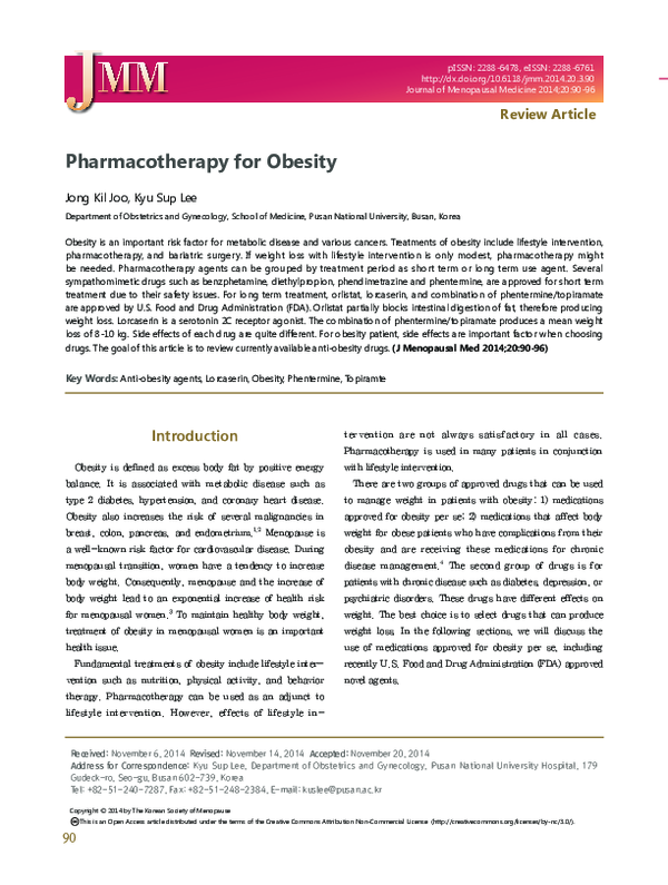 (PDF) Pharmacotherapy for Obesity