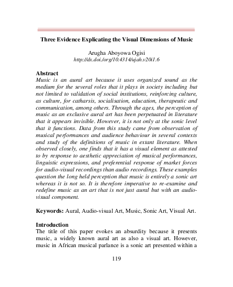 (PDF) Three evidence explicating the visual dimensions of music