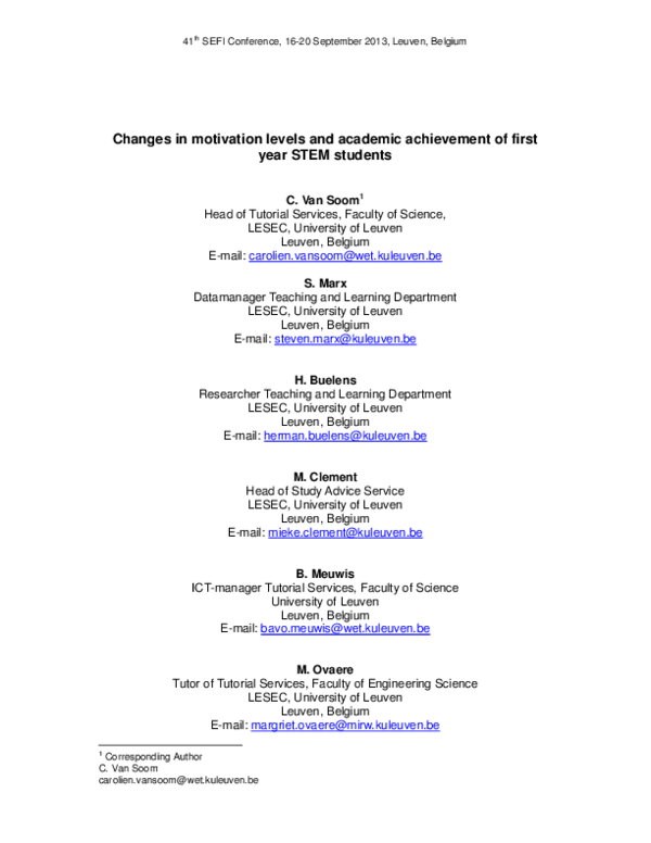(PDF) Changes in motivation levels and academic achievement of first ...