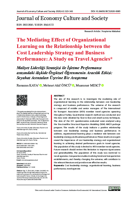 (PDF) The Mediating Effect of Organizational Learning on the ...