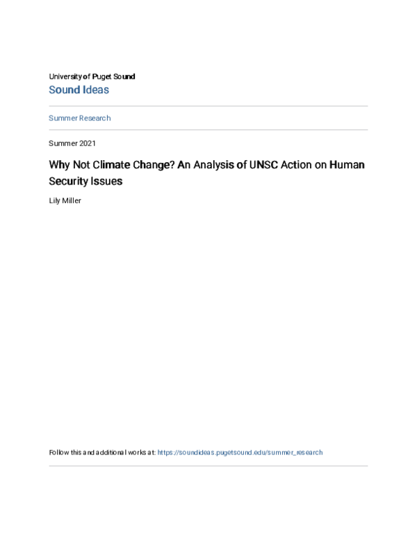 (PDF) Why Not Climate Change? An Analysis of UNSC Action on Human ...