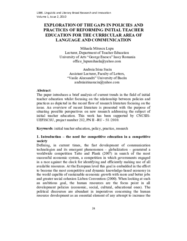 (PDF) Exploration of the Gaps in Policies and Practices Of Reforming ...