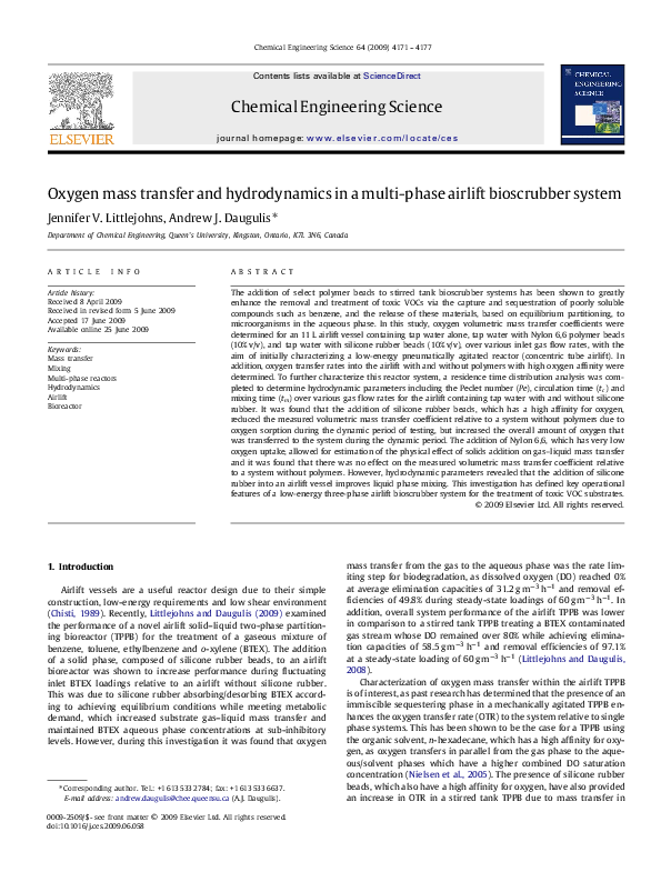 (PDF) Oxygen mass transfer and hydrodynamics in a multi-phase airlift ...