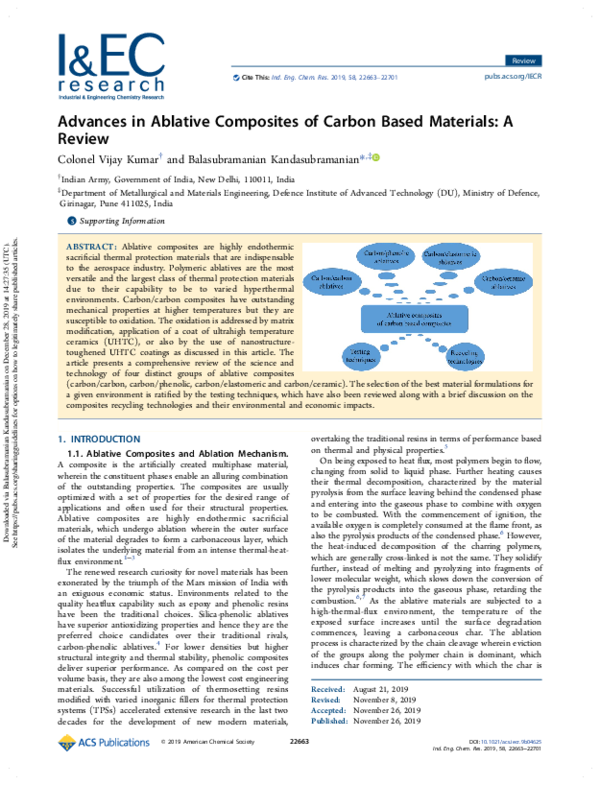 (PDF) Advances in Ablative Composites of Carbon based Materials: A Review