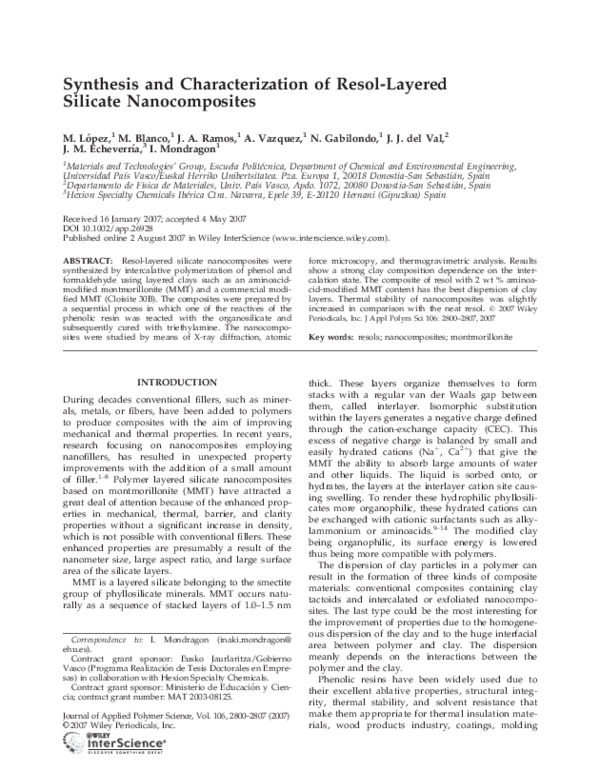 (PDF) Synthesis and characterization of resol-layered silicate ...